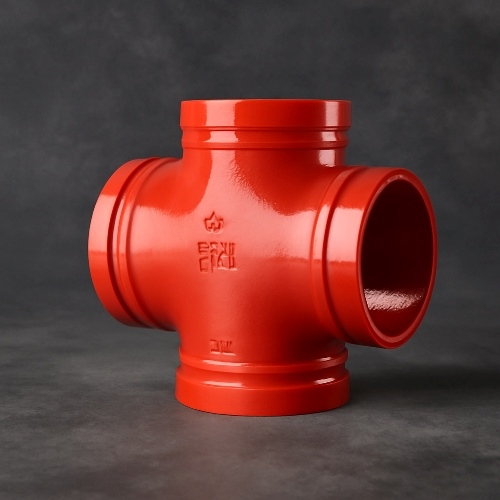 Крестовина переходная под резьбу грувлок ковкий чугун ДУ 65x32 (ДН 76x42) 21/2x11/4